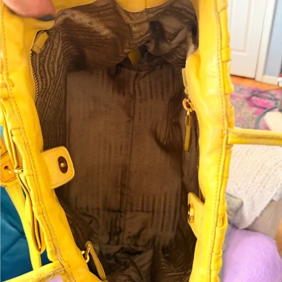 Prada Nappa Gaufre Leather Bag With Bow Accent - Picture 10 of 12